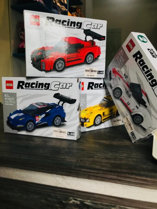 SMALL PARTICLE BUILDING BLOCK PHANTOM RACING CAR .4MODLES .4 PCS