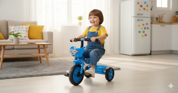 Generated Image November 09, 2025 - 11_19AM Cartoon-Faced Tricycle