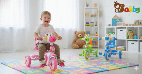 Children Play Cow Tricycle