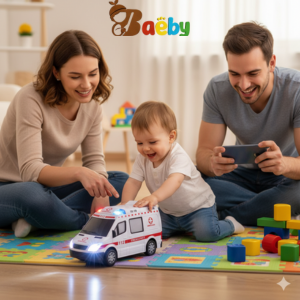 Ambulance Vehicle With Flashing Light And Sound