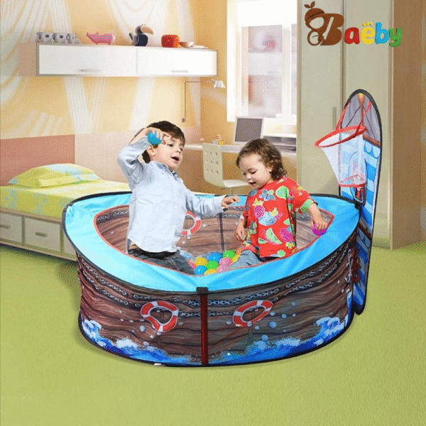 Untitled design (34) Foldable Kids Pirate Ship Shape Tent