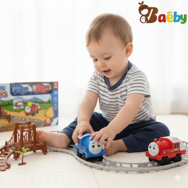 Train Tracks Cartoon Play Set For Kids