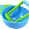 Bowl and masher, for mashing vegetables or fruit for preparing homemade baby food