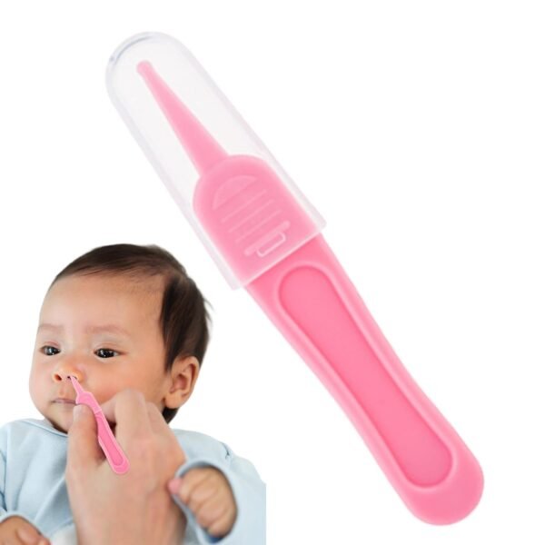 Booger Picker Tweezers | Ear Cleaning Clips Care Tools with Round-Head | Booger Remover with Transparent Lid for Kids Sticky & Dried Boogers