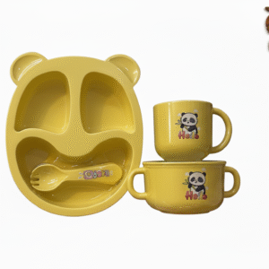 Kids Safe Feeding Set – Cute Bear Design (4-Piece Set)