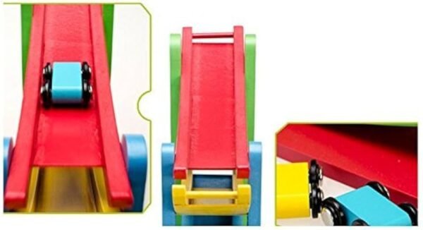 WhatsApp Image 2026-02-21 at 10.28.26 AM (1) Grizzly 4-Level Wooden Ramp Racer Miniature Speeding Car Toy, for Kids Ages 3+ Years