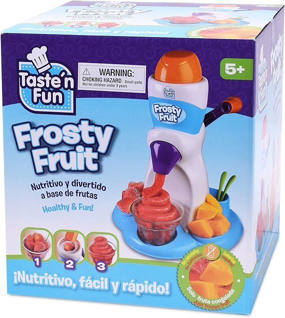 Taste'n Fun Fruit Crusher – Fruit Sorbet Maker Toy – Suitable for All Ages – Includes 1 Machine, 3 Cups, 3 Spoons, and 1 Instruction Manual