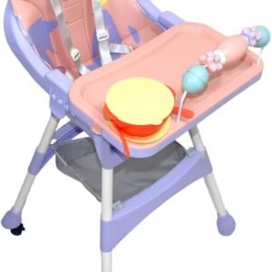 Baby Feeding High Chair | Multifunctional | Foldable | Premium Kids Tables And Chairs | Feeding Dining Chair | , Removable Tray | Detachable Legs,adjust Height (with 4 Free Wheels) Booster Seat For Baby