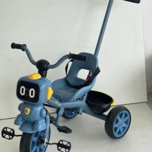 Tricycle robo with handle | Kids 3-Wheel Tricycle with Push Handle – Cute Robot Design, Safety Seat & Storage Basket