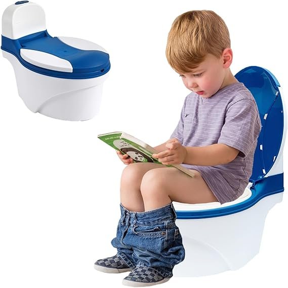 Baby potty 8855 |  Baby Potty Training Toilet Seat with Toilet Paper Storage, Soft Cushion Pad and Removable Urinal Pot, Portable and Comfortable for Toddlers, Gift for Boys and Girls 18+ Months