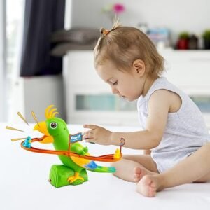 Fun Climbing Toy with Lights, Colorful Climbing Track Games, Creative Toy with Sound Effects, Dinosaur Duck Parrot Climb Stairs Toy for Kids, Boys, Girls