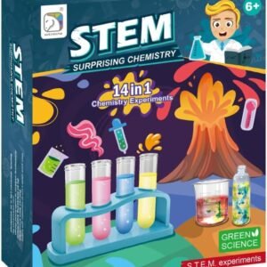 14-in-1 Kids STEM Chemistry Kit, Safe, Interactive Experiments for Ages 8+, Boost Science Learning,Critical Thinking, stem chemistry kits, stem chemistry set