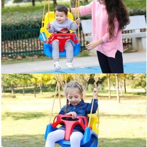 71DtPbxdMGL._AC_SX679_ Baby Swing Seat, Baby Swing Outdoor, 3-in-1 Infants Baby Toddler Children Teens Plastic Safety Swing Seat, with Safety Baby Seat for Baby/Chirldren's