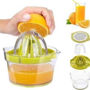 Lemon Squeezer Citrus Juicer With Strainer, Hand Juicer for Orange and Lime, Manual Press With Built-in Measuring Cup