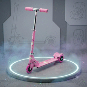 Gemini_Generated_Image_fy32wnfy32wnfy32 Kids Folding Three Wheeler Scooter with Brake-Bell and LED Lights in Tyres