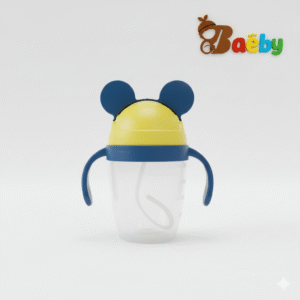 cute baby training cup with straw
