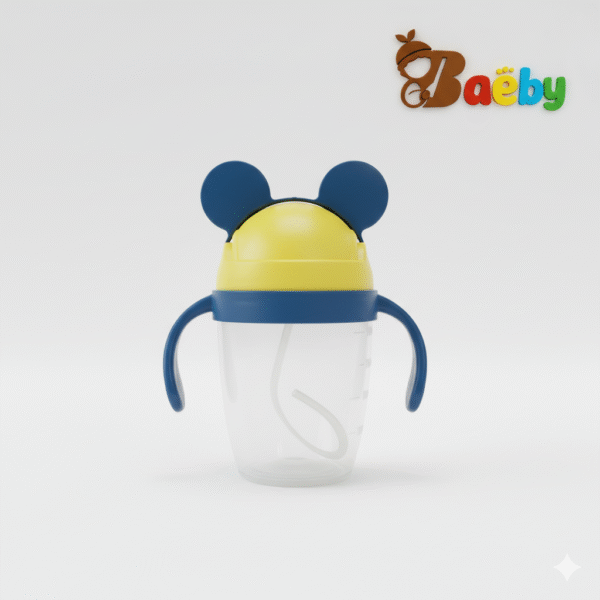 cute baby training cup with straw