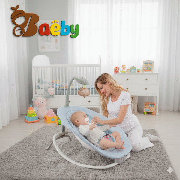 Multifunctional Baby Bouncer and Rocking Chair With Hanging Toy, Musical Vibrating Seat, Foldable Swing Bassinet, 3-Point Safety Harness, Remote Control