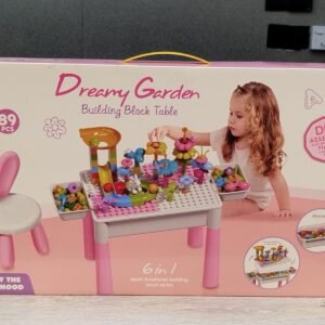 Dream Garden Table for Kids with Chairs 89 Pieces, Building Blocks Playset,