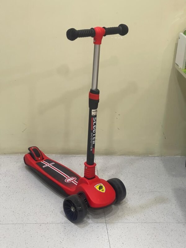 Generic Kids Scooter, 3-Wheel, Foldable, LED Light, Red, Aluminum Body, 3-10 Years |109-A FERRARI SCOOTER