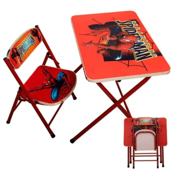 Wooden Foldable Kids Table with Chair Set to Study and Dining Table